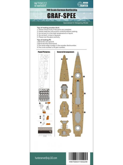 Flyhawk - WWII German Graf-Spee Panzerschiff 1939 Wood Deck