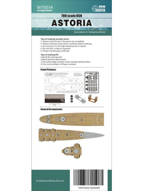 Flyhawk - WWII USN Heavy Cruiser Astoria Wood Deck