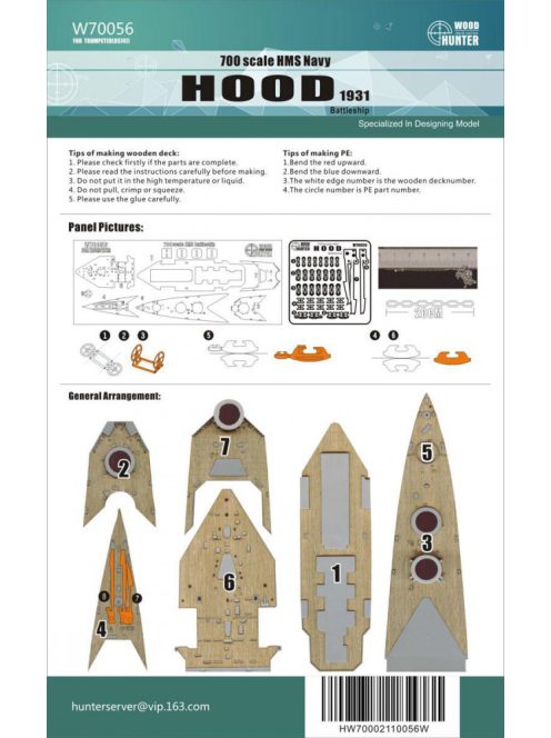 Flyhawk - WWII Battleship HMS Hood Battleship 1931 Wood Deck