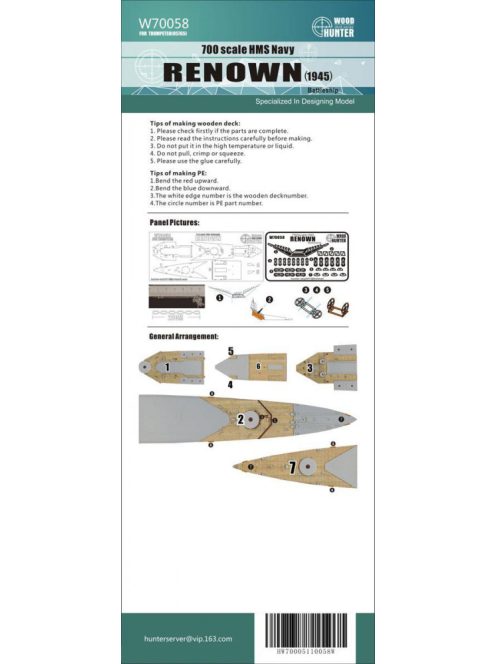 Flyhawk - WWII Battlecruiser HMS Renown Wood Deck