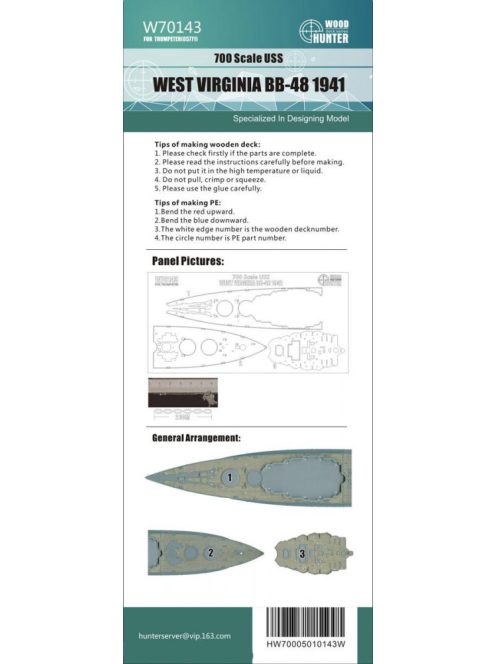 Flyhawk - USS West Virgina BB-48 1941 Wood Deck