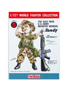   Fine Molds - 1:12 World Fighter Collection The Gulf War U.S. Army Infantry Woman "Sandy" And Colt M16A2 Assault Rifle - FINE MOLDS