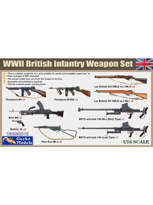 Gecko Models - 1/16 WWII British Infantry Weapon Set - Gecko