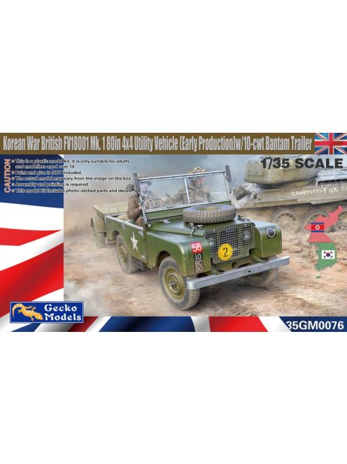 Gecko Models - 1/35 Korean War British FV18001 Mk. 1 80in 4x4 Utility Vehicle (Early Production) w/trailer - Gecko