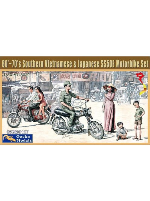 Gecko Models - 60's-70's South. Vietnamese&Japanese Motorbike Set