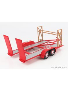   Gmp - Accessories Carrello Trasporto Auto 2-Assi - Car Transporter Trailer The Busted Knuckle Garage Red Silver