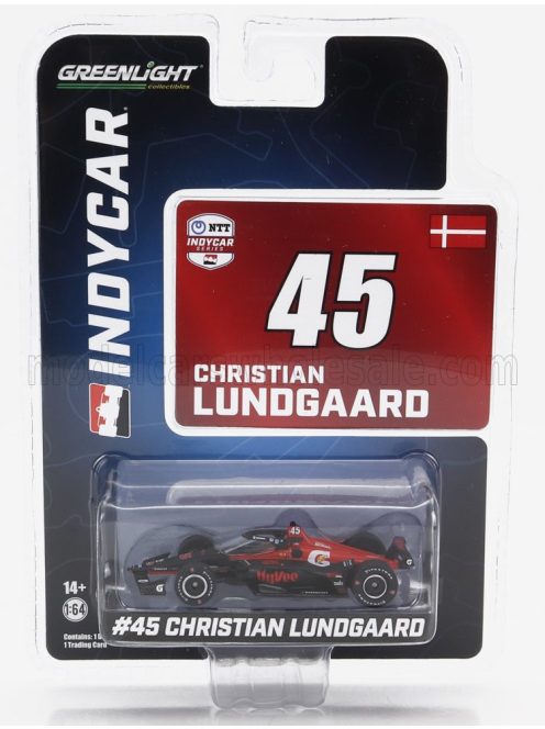 Greenlight - CHEVROLET TEAM LETTERMAN LANIGAN RACING N 45 INDIANAPOLIS INDY 500 INDYCAR SERIES 2023 CHRISTIAN LUNDGAARD BLACK RED