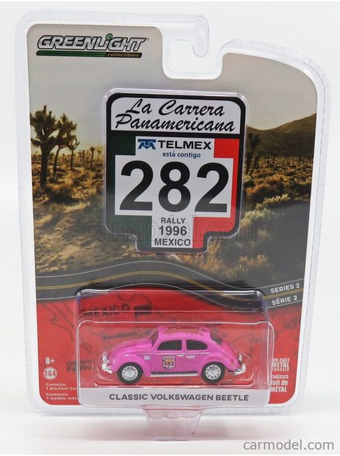 Greenlight - Volkswagen Beetle Maggiolino N 282 1951 Rally Carrera Panamericana 1996 Pink