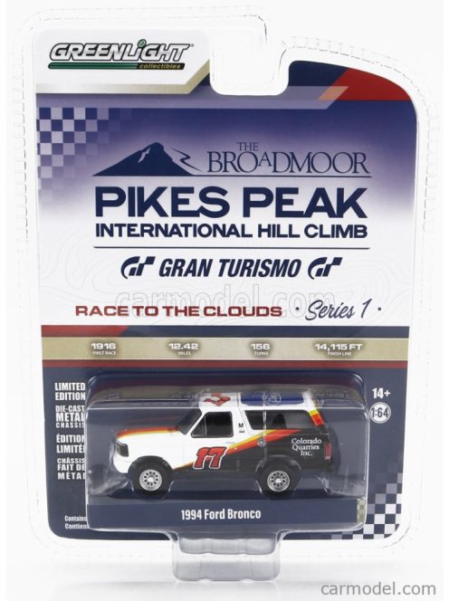 Greenlight - Ford Usa Bronco 1994 N 17 Pikes Peak International Hill Climb White Orange Black
