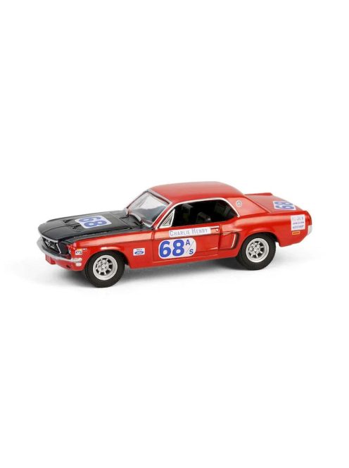 Greenlight - 1:64 1968 Ford Mustang GT Coupe - #68 Charlie Henry Race Car Solid Pack - GreenLight Muscle Series 29 - GreenLight