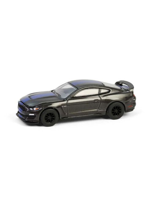 Greenlight - 1:64 2017 Ford Shelby GT350 - Magnetic with Blue Stripes Solid Pack - GreenLight Muscle Series 29 - GreenLight