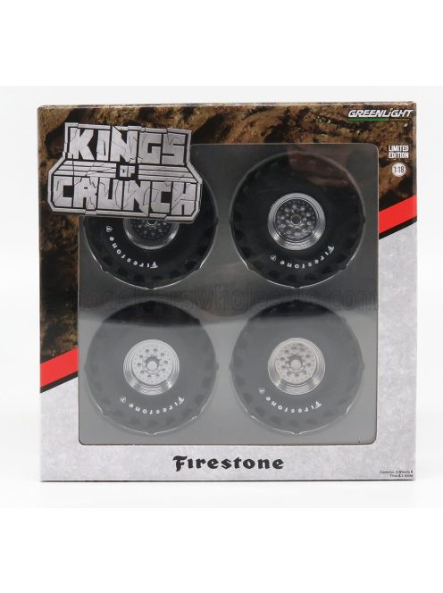 Greenlight - ACCESSORIES SET 4X RUOTE - 4X WHEELS FIRESTON BIGFOOT BLACK SILVER