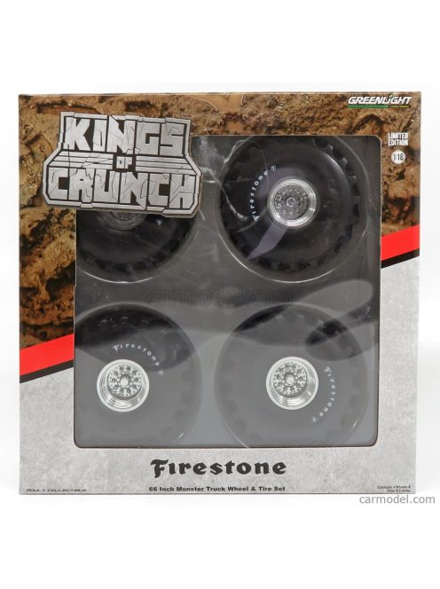 Greenlight - Accessories Set 4X Wheels Firestone Monster Truck - Set 4 Ruote Silver Black