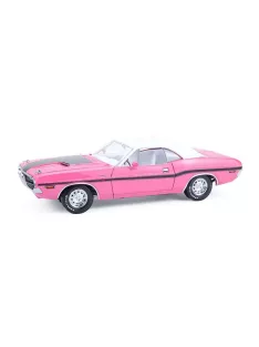   Greenlight - 1:18 1970 Dodge Challenger R/T Hardtop 440 Six Pack - Panther Pink with White Top & White Interior - GreenLight
