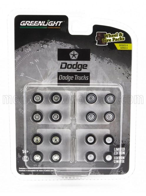 Greenlight - ACCESSORIES SET 16X WHEELS AND RIMS DODGE BLACK SILVER