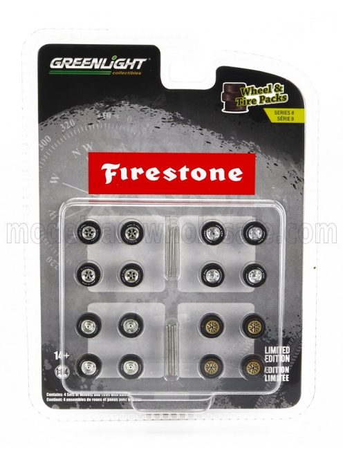 Greenlight - ACCESSORIES SET 16X WHEELS AND RIMS FIRESTONE BLACK SILVER