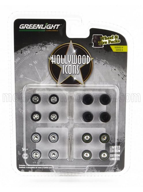 Greenlight - ACCESSORIES SET 16X WHEELS AND RIMS FOR DODGE BLACK SILVER