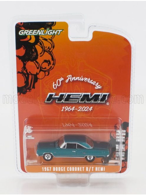 Greenlight - DODGE CORONET R/T HEMI COUPE 1967 GREEN MET