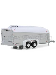   Greenlight - TRAILER TRAILER CARRELLO CAR TRANSPORTER AEROVAULT 2-ASSI 2018 WHITE SILVER