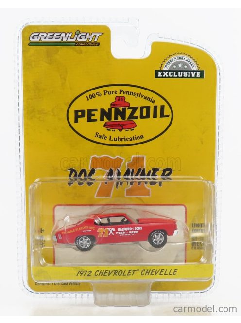 Greenlight - Chevrolet Chevelle N 71 Pennzoil 1972 J.Gallery Red