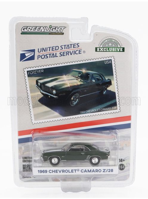 Greenlight - CHEVROLET CAMARO Z/28 COUPE 1969 GREEN WHITE