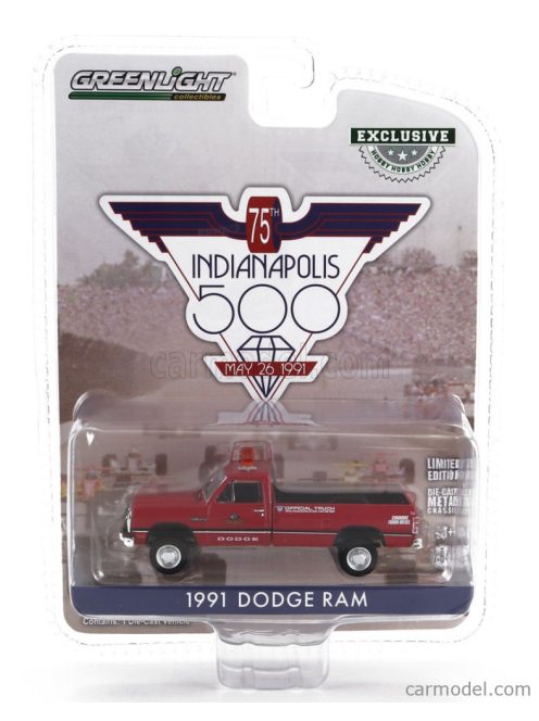 Greenlight - Dodge Ram D-250 Pick-Up Official Truck 500 Mile Indianapolis 1991 Red