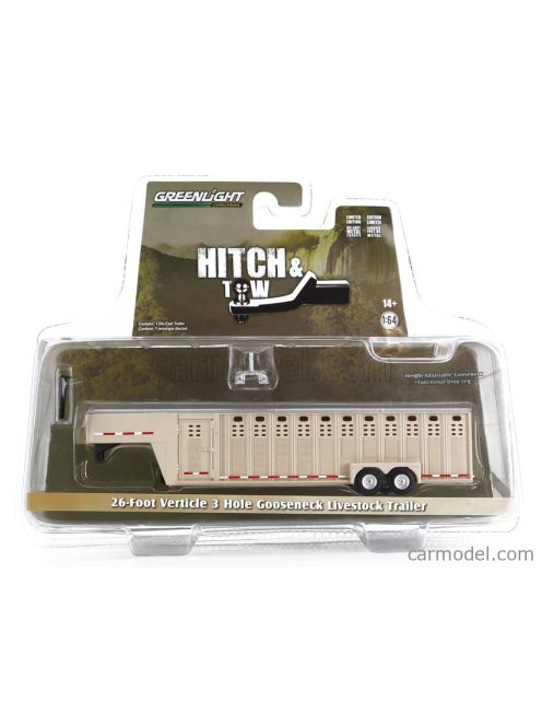 Greenlight - Trailer Rimorchio 26 Foot Livestock 2-Assi 2000 Beige