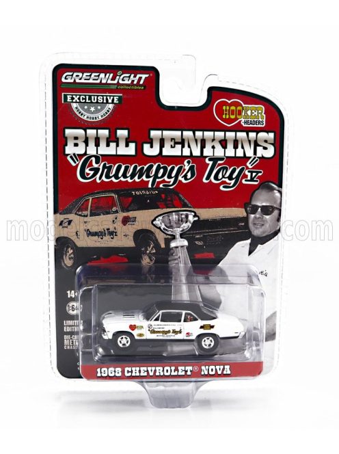 Greenlight - CHEVROLET NOVA SS COUPE BILL JENKIS 1968 WHITE BLACK