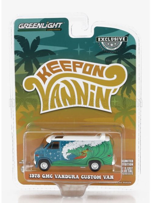 Greenlight - GMC VANDURA VAN CUSTOM 1972 GREEN BLUE
