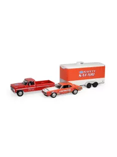   Greenlight - 1969 Ford F-250 and 1969 Chevy Z/28 Camaro - Dan Fletcher with Enclosed Hauler Safety Safari - Racing Hitch & Tow Series 6