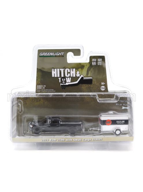 Greenlight - DODGE RAM 2500 PICK-UP UPS 2023 WITH TRAILER BLACK WHITE