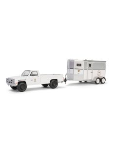   Greenlight - 1:64 1987 Chevrolet C20 - LAPD Search & Rescue Mounted Platoon with Horse Trailer Solid Pack - Hitch & Tow Series 31 - GreenLight