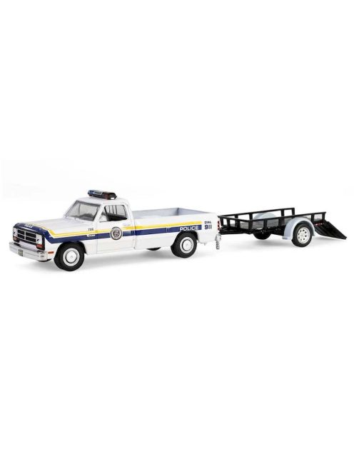 Greenlight - 1:64 1990 Dodge Ram D-250 with Utility Trailer - Philadelphia, PA Police Department Solid Pack - Hot Pursuit Hitch & Tow Series 1 - GreenLight