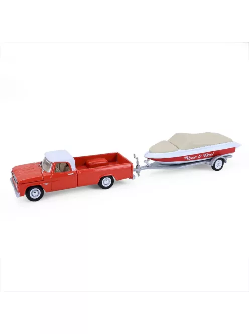 Greenlight - 1:64 1967 Dodge D-100 with Boat and Trailer - Hitch & Tow Series 33 - GreenLight