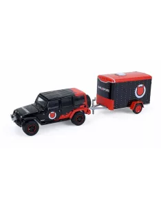   Greenlight - 1:64 2012 Jeep Wrangler Unlimited with Small Cargo Trailer- Diablo Sport - Hitch & Tow Series 33 - GreenLight