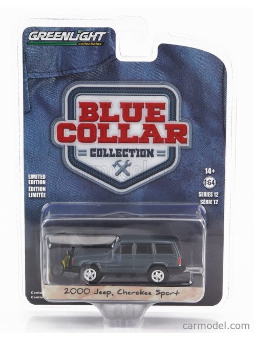 Greenlight - Jeep Cherokee Sport With Snow Plow Spazzaneve 2000 Green