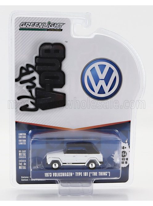 Greenlight - VOLKSWAGEN TYPE 181 THING CABRIOLET CLOSED 1973 WHITE BLACK
