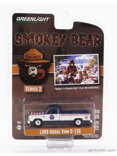   Greenlight - Dodge Ram D-150 Pick-Up 1989 - Smokey Bear White Blue