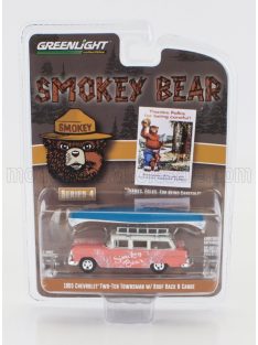   Greenlight - CHEVROLET TWO-TEN ESTATE SW STATION WAGON 1955 - SMOKEY BEAR PINK WHITE