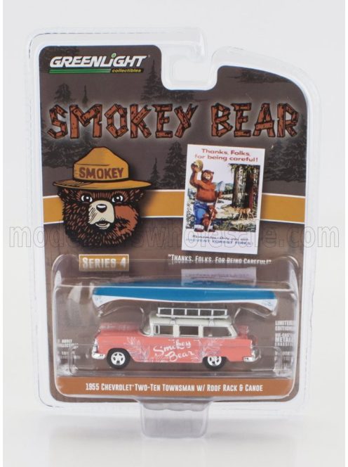 Greenlight - CHEVROLET TWO-TEN ESTATE SW STATION WAGON 1955 - SMOKEY BEAR PINK WHITE