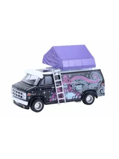   Greenlight - 1:64 1978 GMC Vandura Custom Van - Wizard with Camp'otel Cartop Sleeper Tent - The Great Outdoors Series 4