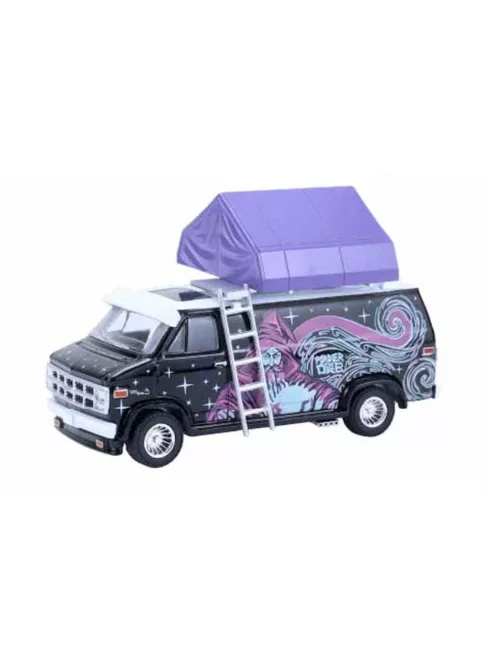 Greenlight - 1:64 1978 GMC Vandura Custom Van - Wizard with Camp'otel Cartop Sleeper Tent - The Great Outdoors Series 4