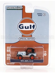 Greenlight - JEEP CJ-5 BAJA GULF 1976 LIGHT BLUE ORANGE