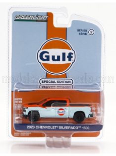   Greenlight - CHEVROLET SILVERADO 1500 PICK-UP GULF 2023 LIGHT BLUE ORANGE