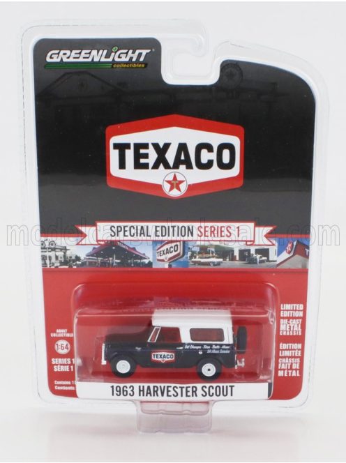 Greenlight - HARVESTER SCOUT TEXACO 1963 BLACK WHITE