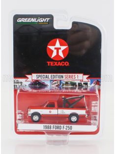   Greenlight - FORD USA F-250 PICK-UP CARRO ATTREZZI - WRECKER ROAD SERVICE TEXACO 1988 RED WHITE