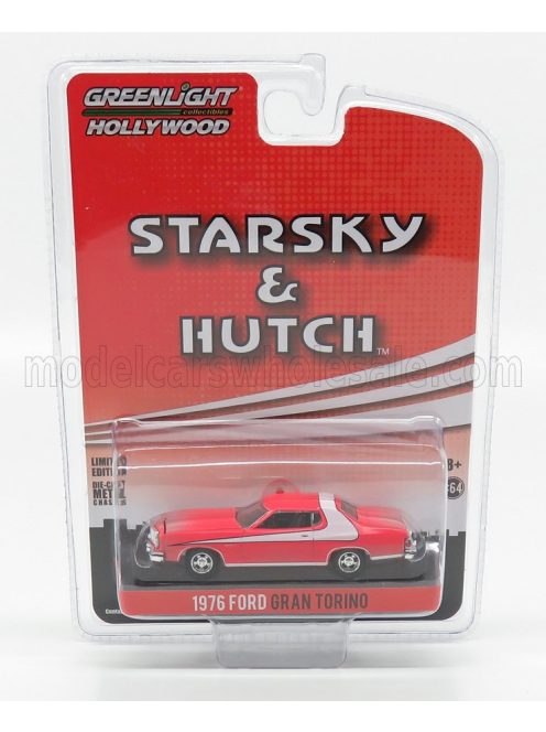 Greenlight - FORD USA GRAN TORINO COUPE DIRTY VERSION 1976 - STARSKY & HUTCH RED WHITE