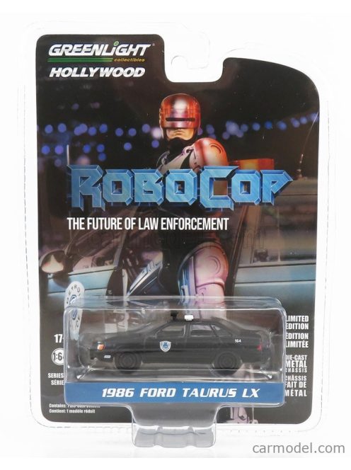 Greenlight - Ford Usa Taurus Lx Detroit Police 1986 - Robocop Black