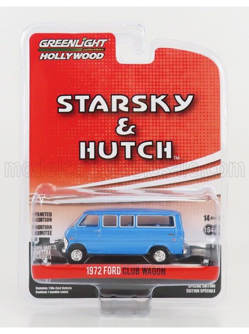 Greenlight - FORD USA CLUB WAGON MINIBUS 1972 - STARSKY & HUTCH BLUE MET