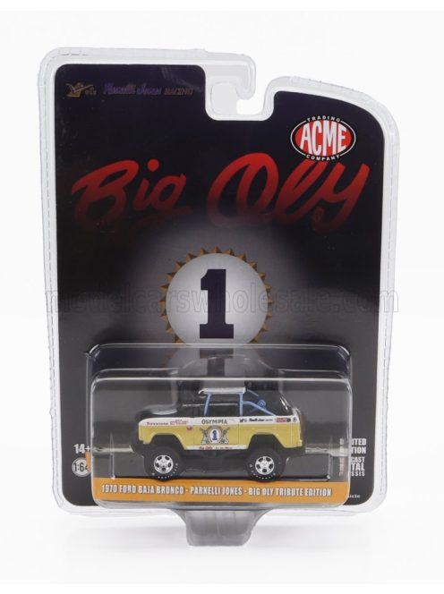 Greenlight - FORD USA BRONCO N 1 BAJA 1970 - BIG OLY TRIBUTE EDITION YELLOW MET BLACK